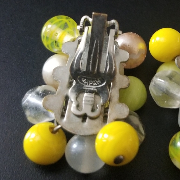 Japan Vintage Neon Cluster Clip Earrings. HOT! - Picture 9 of 16